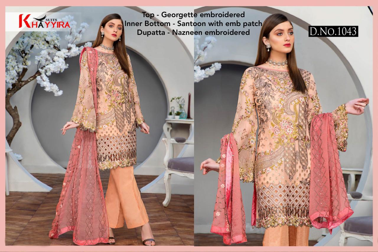 PAKISTANI SUITS D NO 1043 BY KHAYYIRA